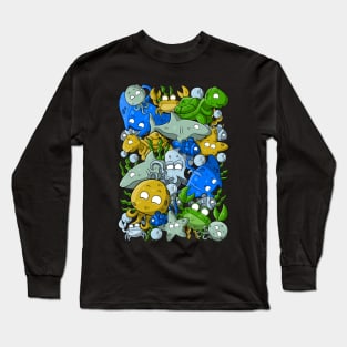 Sea creatures doodles Long Sleeve T-Shirt